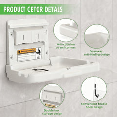 BELZAR wipe holder and concealed storage for diapers and wipes.