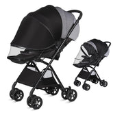 Bemece baby mosquito net sunshade upf50 protects baby from sun while strolling.
