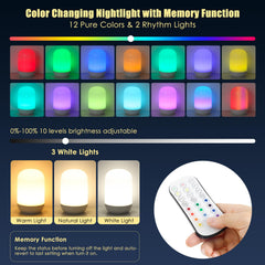Benaep night light with remote control for easy dimming from bed.