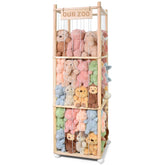BENCHRY stuffed animal storage wooden zoo stand keeps toys organized and accessible