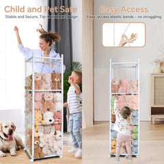 BENCHRY stuffed animal zoo storage wheel system enables easy mobility