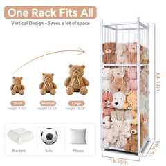 BENCHRY wooden stuffed animal organizer with wheels for easy room rearrangement