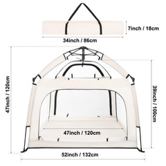Bend River playpen showing zippered door safety feature to keep baby inside