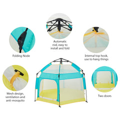 Bend River toddler play yard for indoor or outdoor supervision.