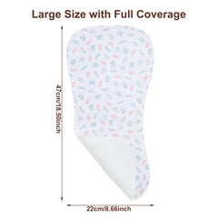 Benoxine 18.5 by 8.7 inches burp cloth fits across shoulders.