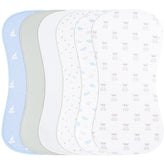 Benoxine 2-in-1 burp cloths and bibs, six-pack, keeps baby dry during feeds.