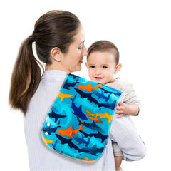 Benoxine 3-layer cotton burp cloth highlighting gentle touch and absorption.