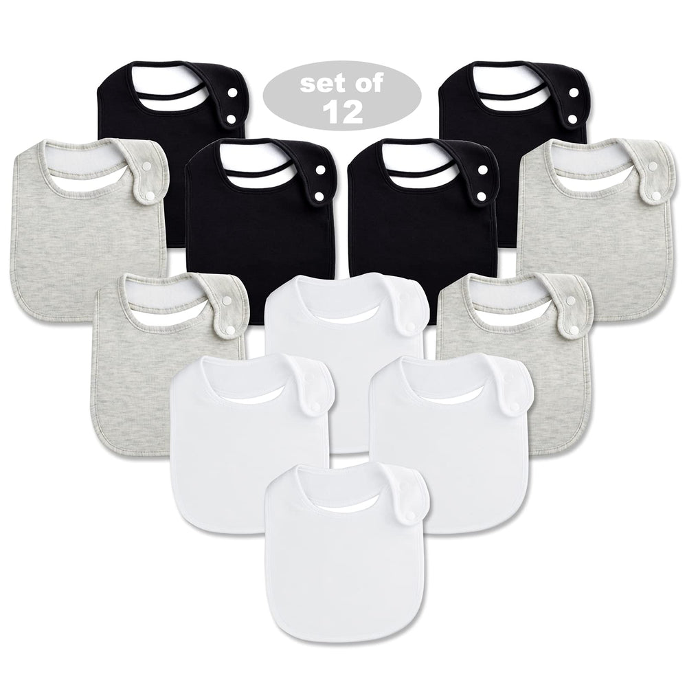 Benoxine baby bib soft black front absorbs drool to keep outfits dry