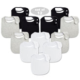 Benoxine baby bib soft black front absorbs drool to keep outfits dry
