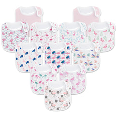 Benoxine baby bib front view shows soft organic cotton bandana design for drool.