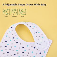 Benoxine bibs side snaps provide quick, gentle removal