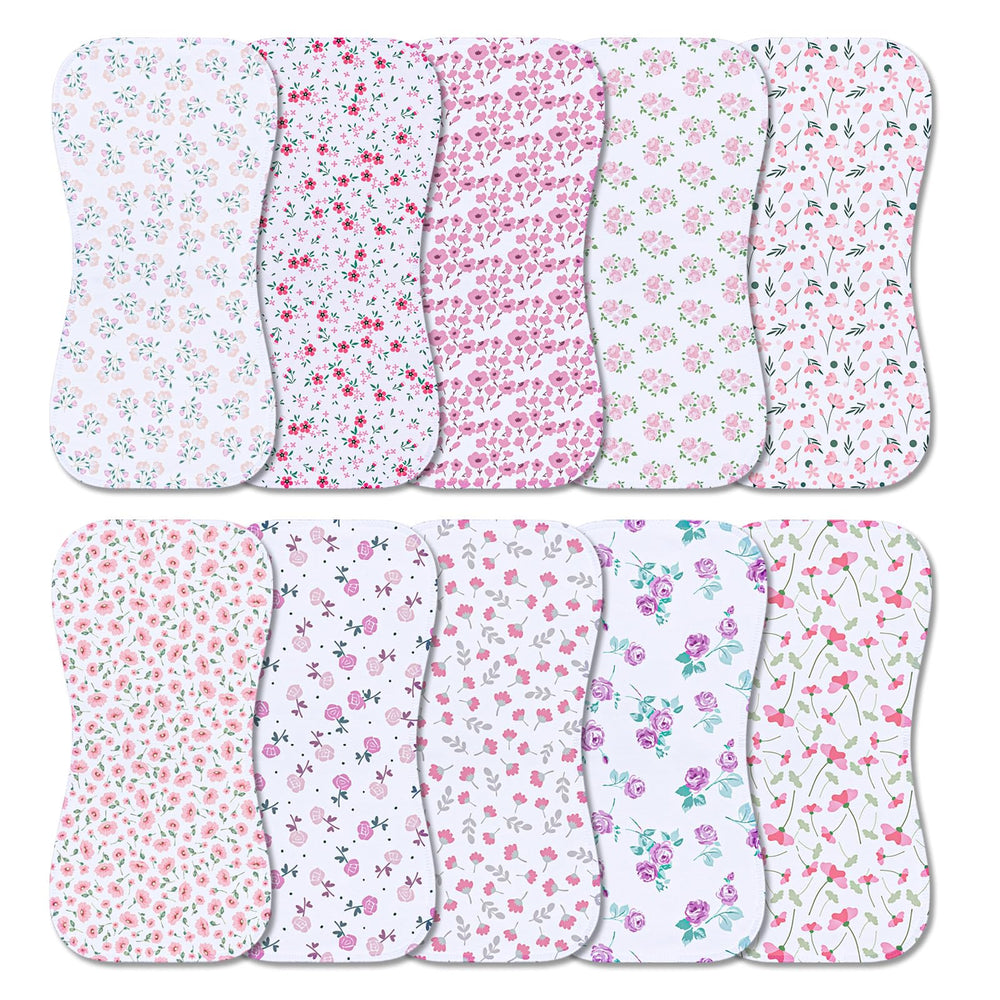 Benoxine burp cloth with soft microfiber front for gentle touch and quick absorption.