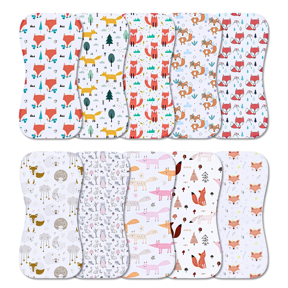 Benoxine burp cloth with soft microfiber front for gentle protection.