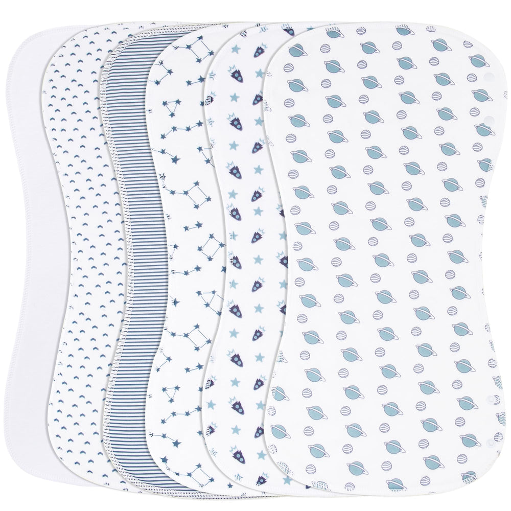 Benoxine burp cloths six-pack absorbent cotton for daily mess control.