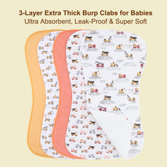 Benoxine burp cloths 6-pack folded neatly for compact daily use.