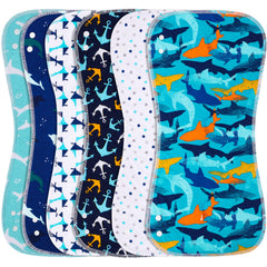Benoxine burp cloths and bibs in a 6-pack for easy mess management.