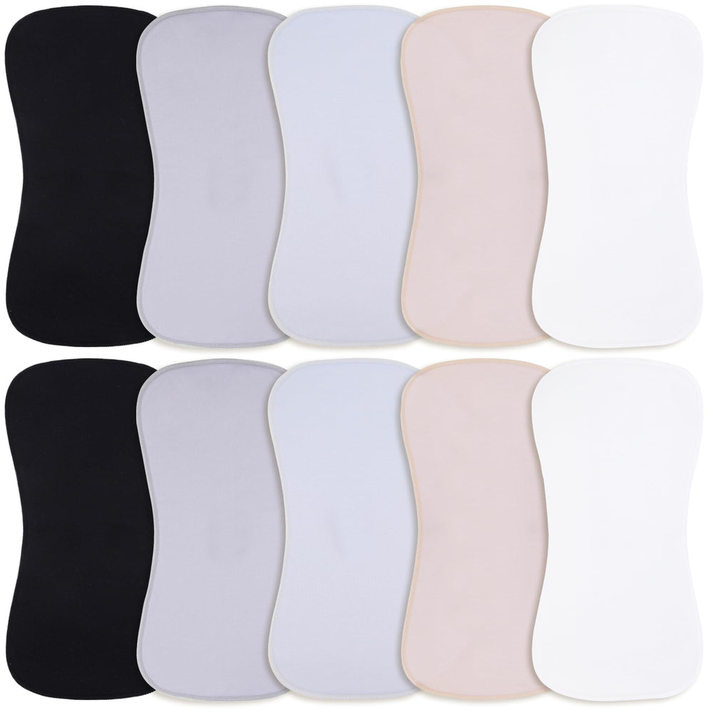 Benoxine burp cloths flatlay 10-pack in neutral floral design for gentle baby care