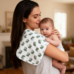 Benoxine burp cloths with non-slip back to stay secure during feeds