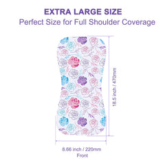 Benoxine burp cloths showing shoulder-coverage figure-8 design for secure fit.