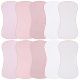 Benoxine burp cloths with soft-front microfiber protect delicate baby skin and absorb spills.