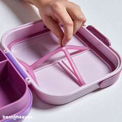 Bentoheaven adjustable gray divider for flexible 3–4 compartment lunch layouts