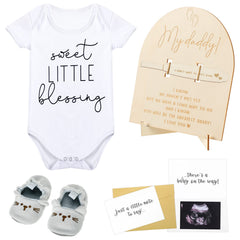 Berlune pregnancy sign keepsake wood serves as a durable dad reveal prop for keepsake photos