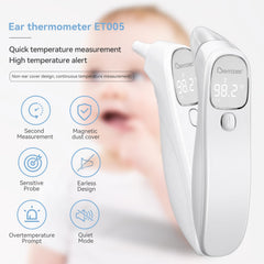 Berrcom thermometer demonstrating non-contact reading for safe checks.