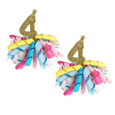 BESALECK birthday hair clips with curly ribbon and gold number bow for party-ready styling.