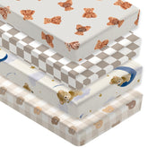 Besaomeom teddy bear crib sheet with plush teddy print for cozy naps