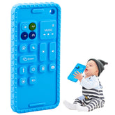 Besosay baby-phone-teether in bright colors engages babies during teething.