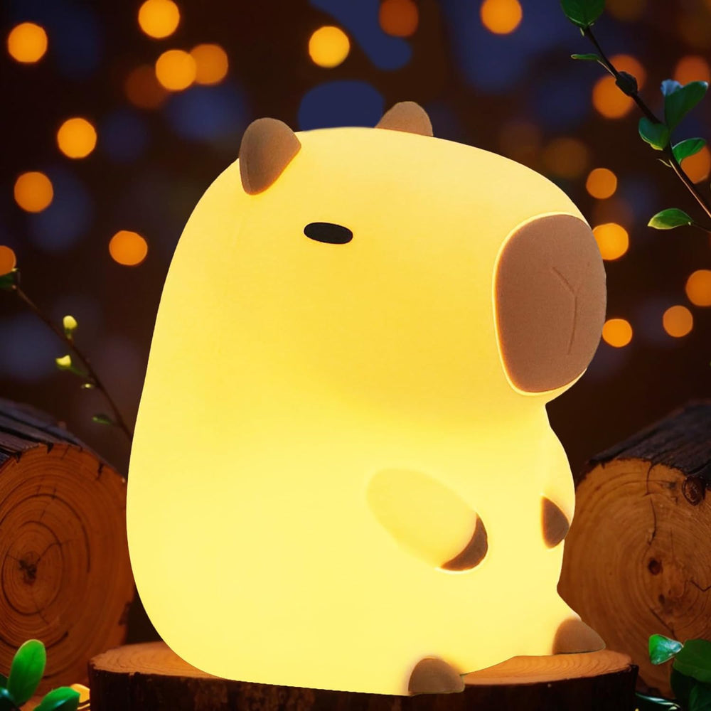 Bestfaith capybara night light front view with warm bedtime glow