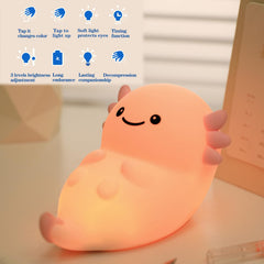 Bestfaith pink axolotl night light in dimmed mode for cozy ambience