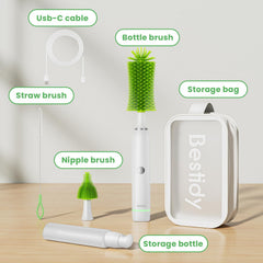 Bestidy straw brush cleaning head for straw attachments
