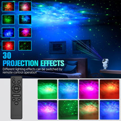 BESTY HOME galaxy projector shows colorful nebula across walls and ceiling.