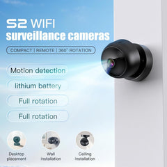 BestYiJo Mini Camera wireless with 70-minute battery for flexible placement