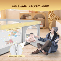Besuhot baby playpen 50x50 size creates ample area for multiple kids to play.