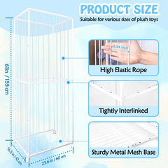 BETBEM large toy storage zoo frame offers spacious capacity for plush toys.