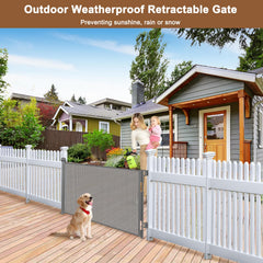 BETERTEK 55-inch wide retractable gate spanning a doorway for pet safety
