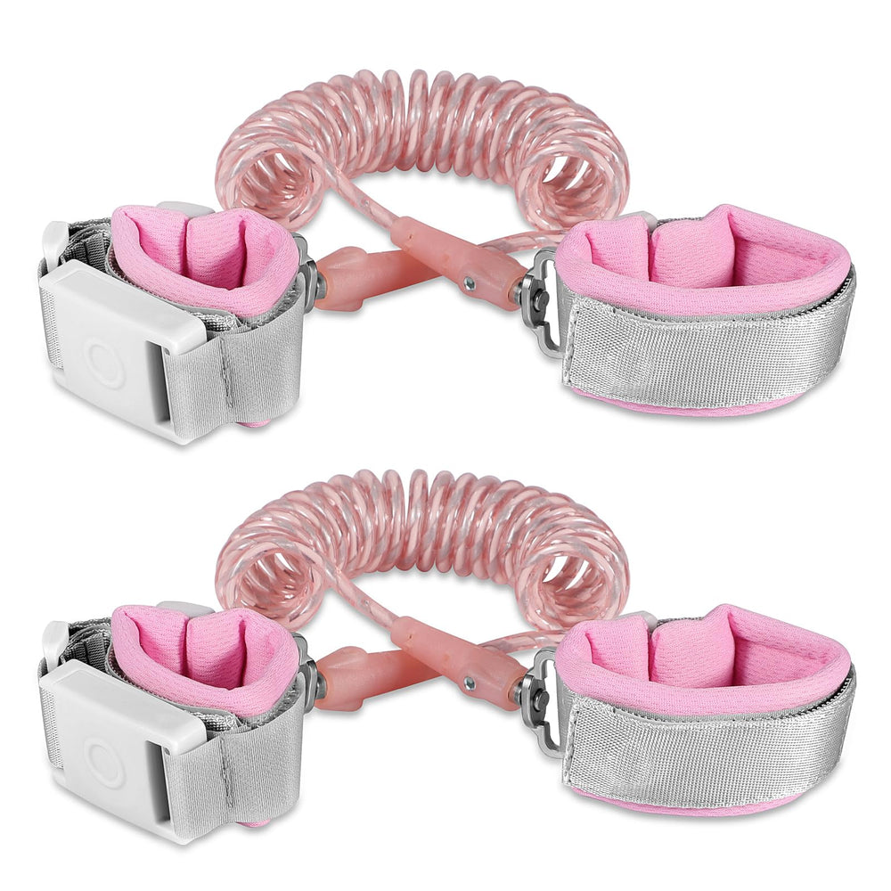 Betertek anti-lost wrist link for kids pink 2-pack keeps toddlers close in crowds.