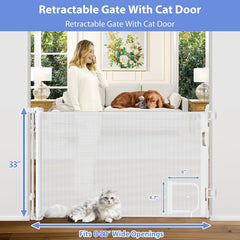 BETERTEK cat door gate enables pet access while keeping babies safe.