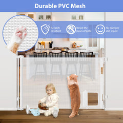 BETERTEK retractable gate's scratch-resistant mesh protects fingers and clothing.