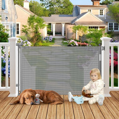 BETERTEK weatherproof gate on a deck showing durable mesh for outdoor safety.