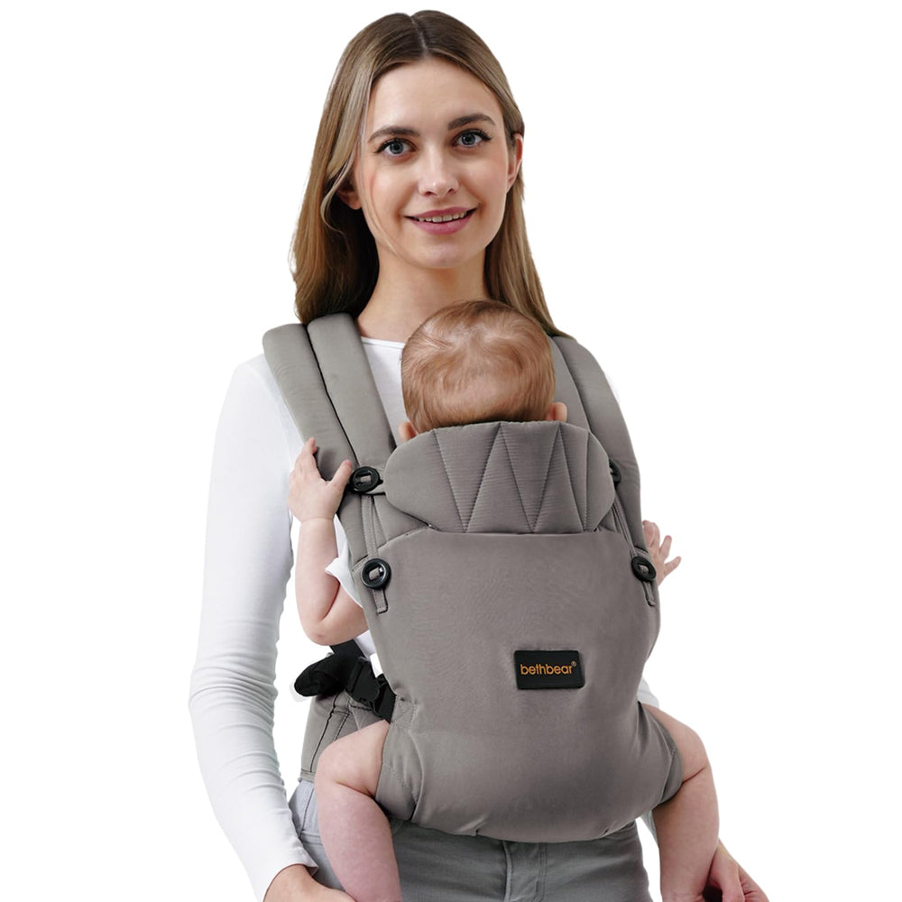 BethBear baby carrier front view with ergonomic design for comfortable everyday use