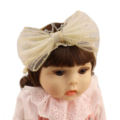 Bethynas bow-knot headband in white, ideal for christening photos.