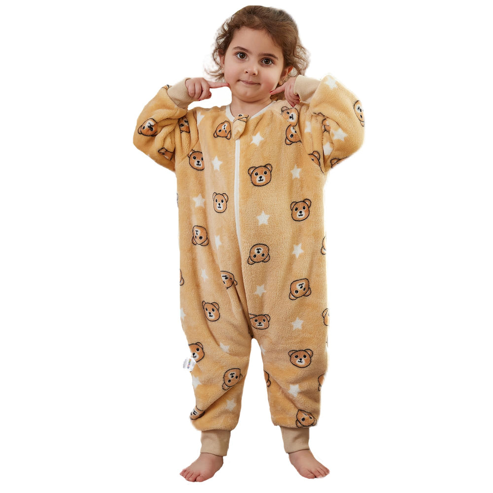 BETTERFUN bear-pattern sleeping bag closeup shows soft fabric and cozy warmth.