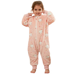 BETTERFUN baby sleeping bag with feet in pink cat keeps baby cozy indoors