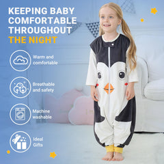 BETTERFUN sleeveless sleeping bag with two-way zipper for quick diaper changes