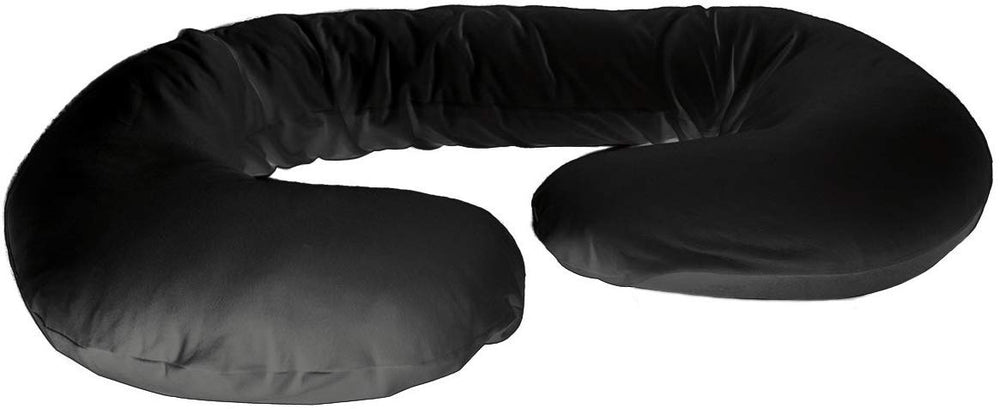 Betty Dain stretch jersey pillowcase for C-shape pillows; fits 60 x 25 inches in black.