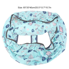 Beufee high chair cover blue in use for secure baby seating