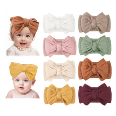 BEWDIO green toddler bow headband in rust color for everyday wear